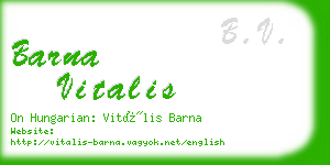 barna vitalis business card